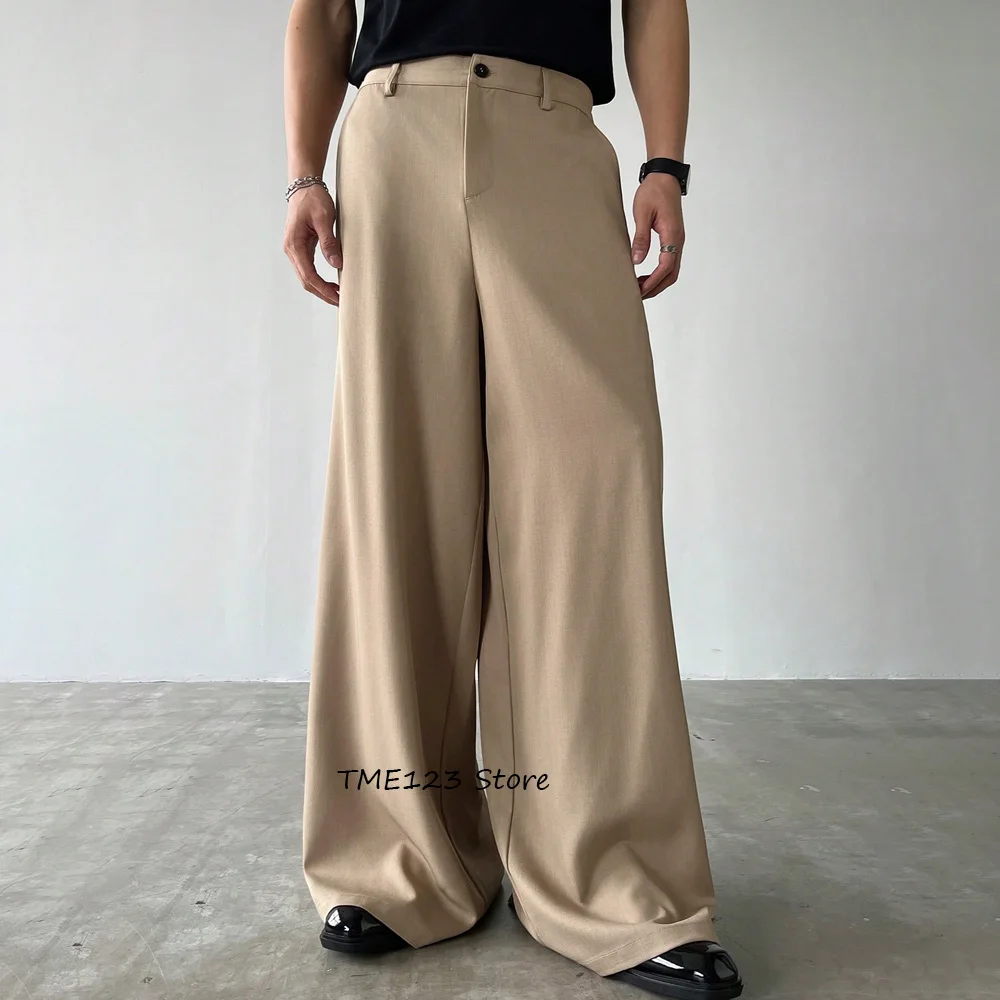 

Деловые повседневные классические мужские брюки для мужчин, свободные брюки из полиэфирного волокна, широкие удобные рабочие брюки, стильные однотонные