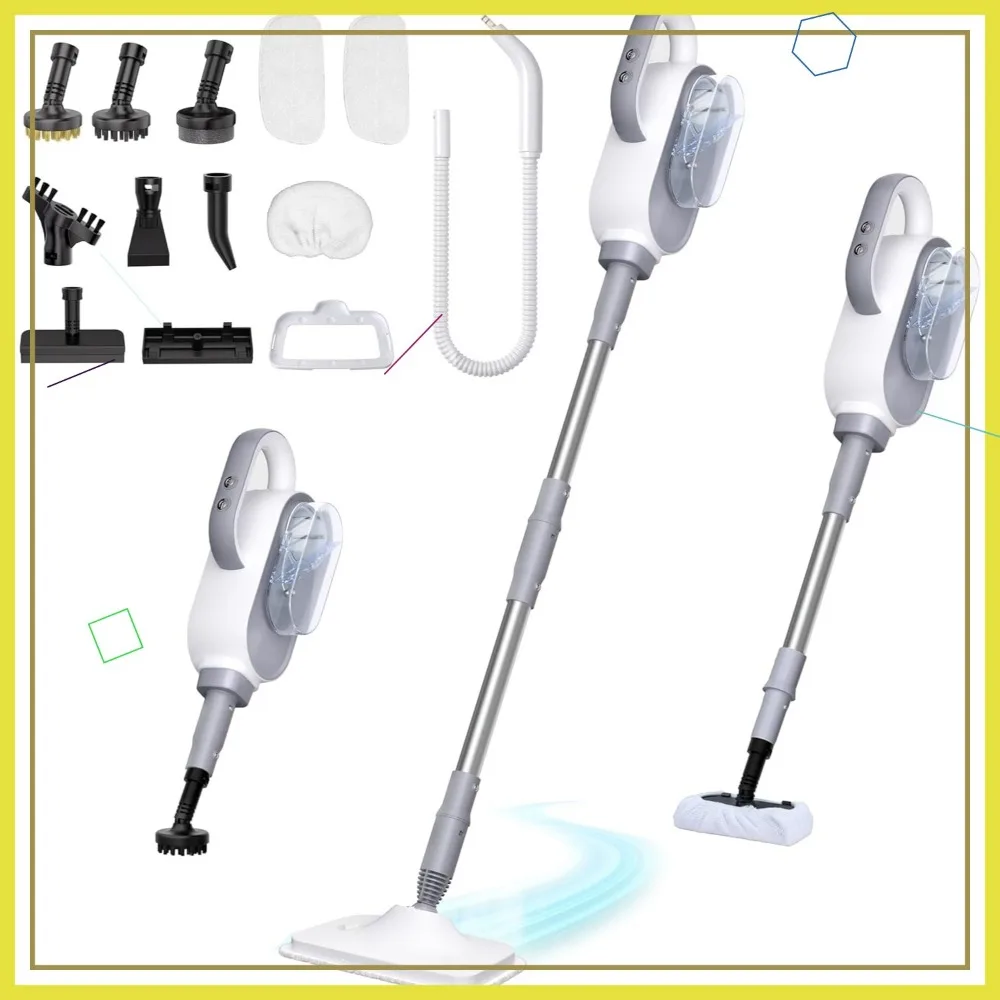 

13-in-1 Handheld Steam Cleaner with 500ML Tank, 23FT Cord for Floors, Tiles, Windows & Furniture