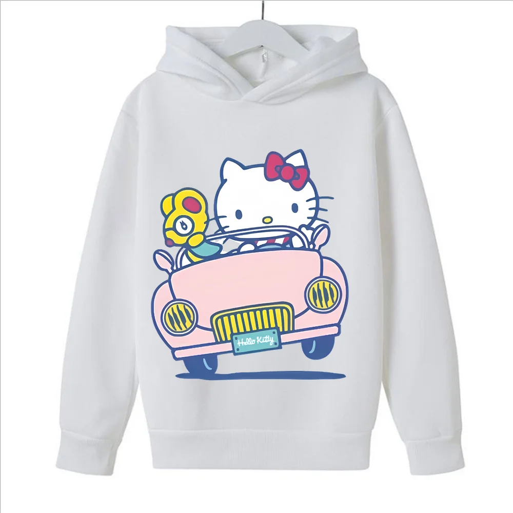 

New Children's Casual Hoodie Cartoon Printed Hello kitty Long-Sleeved Sportswear Spring And Autumn Boys And Girls Graffiti Cute