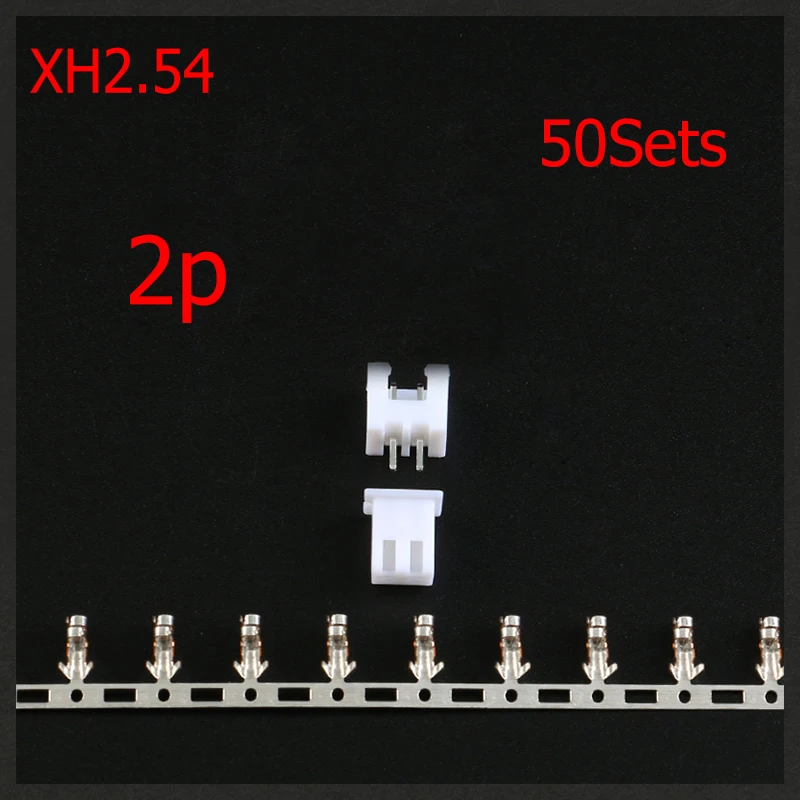 XH2.54 2.54 MM 200PCS(50Sets)2Pin= 50PCS Straight Needle + 50PCS Housing Case+ 100PCSTerminal Pin Connector  Adaptor