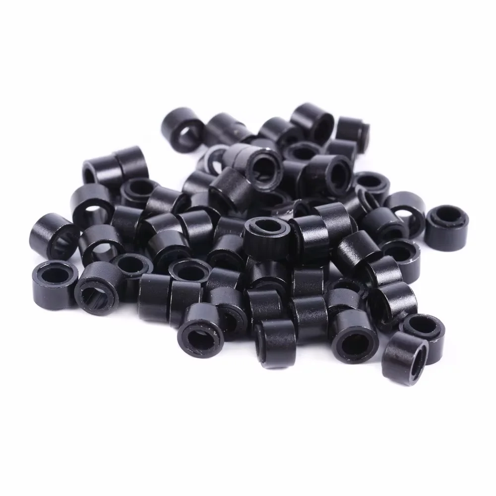

100pcs Hair Extensions Rings 5mm Micro Rings Silicone Beads Links Rings for Feather Hair Extension Tools