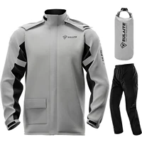 SULAITE Traje de lluvia Traje de equipo de lluvia para motocicleta para hombres y mujeres Chaquetas y pantalones Traje de lluvia transpirable impermeable reflectante