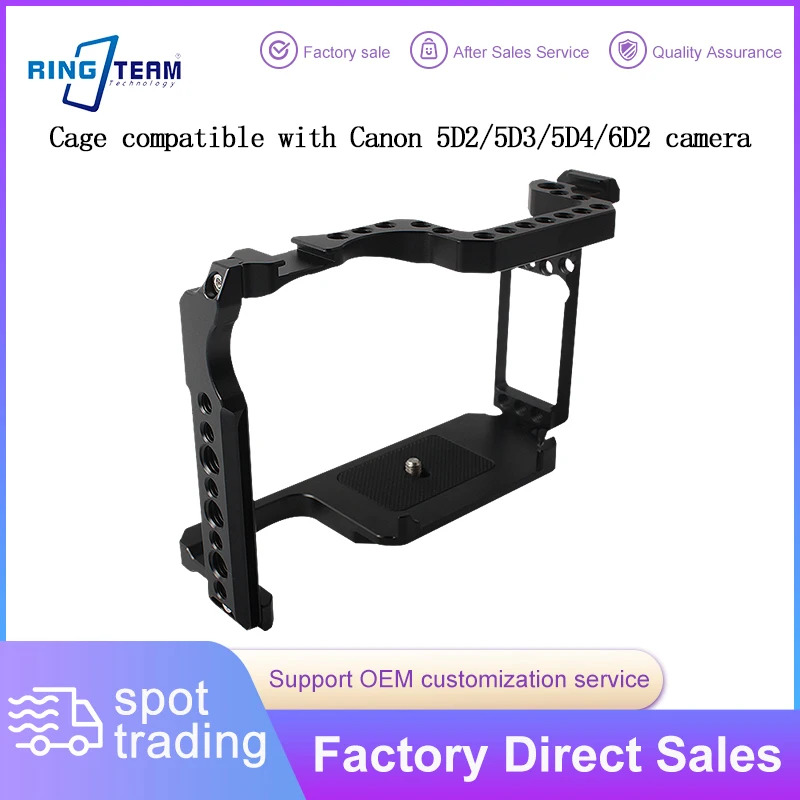 

Camera Cage for Canon 5D2 5D3 5D4 6D2 - Aluminum Alloy Multi-Mount Points for Monitor Mic LED Light