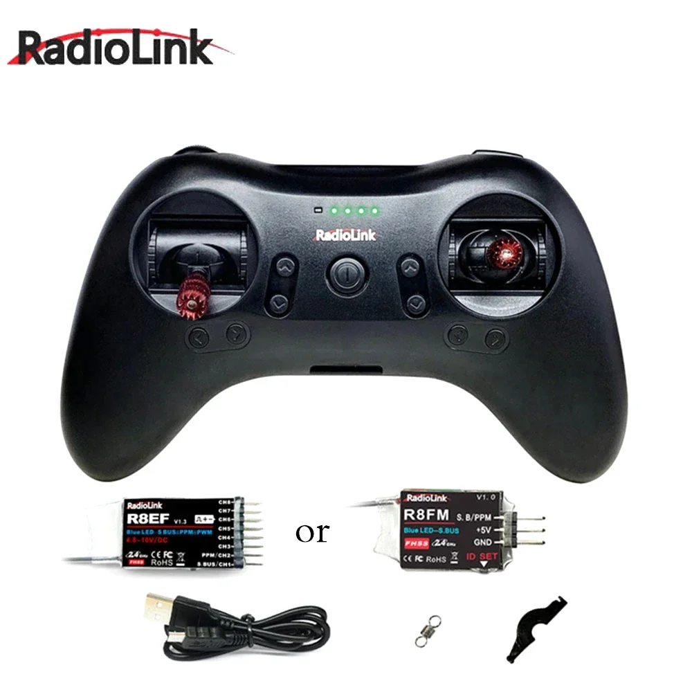 

Radiolink T8S 2.4G 8 Channel Radio Remote Transmitter W/ R8EF /R8FM Receiver Controller 2000m for RC FPV Racing Drone