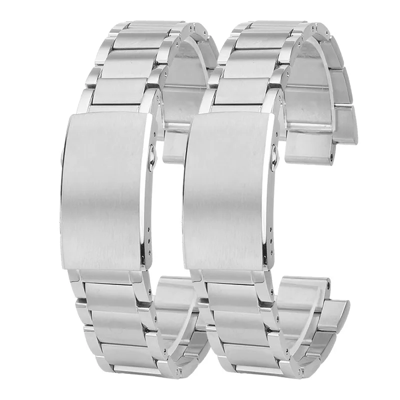 12 mm silbernes Uhrenarmband aus massivem Stahl für ORIS AQUIS 7730, spezielles Flansch-Uhrenarmband, Stahlarmband mit Herrenkette