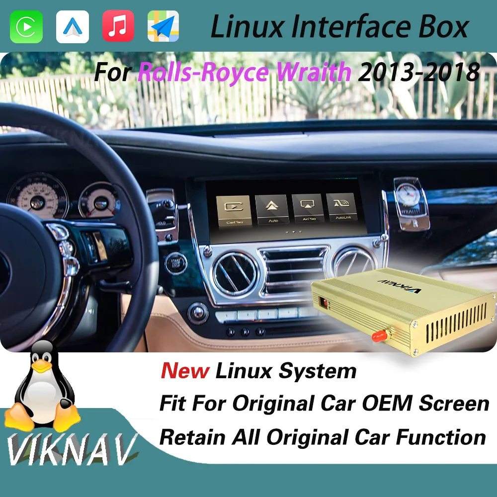 

Viknav Car Decoder Box for Rolls-Royce Wraith 2013-2018 Upgrade Wireless System Apple CarPlay Android Auto