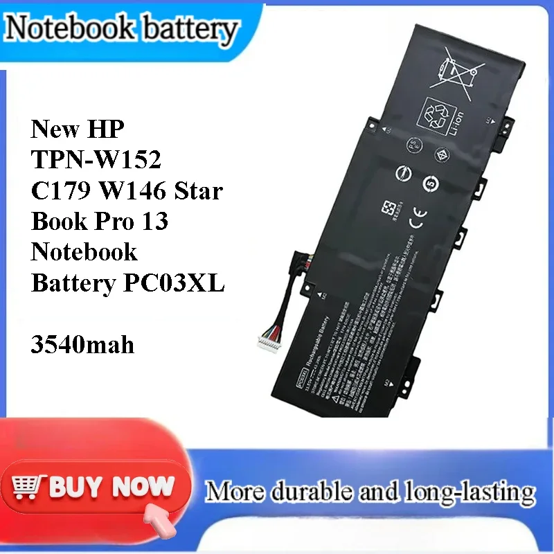 [NEW] for HP TPN-W152 C179 W146 Star Book Pro 13 Laptop Battery PC03XL