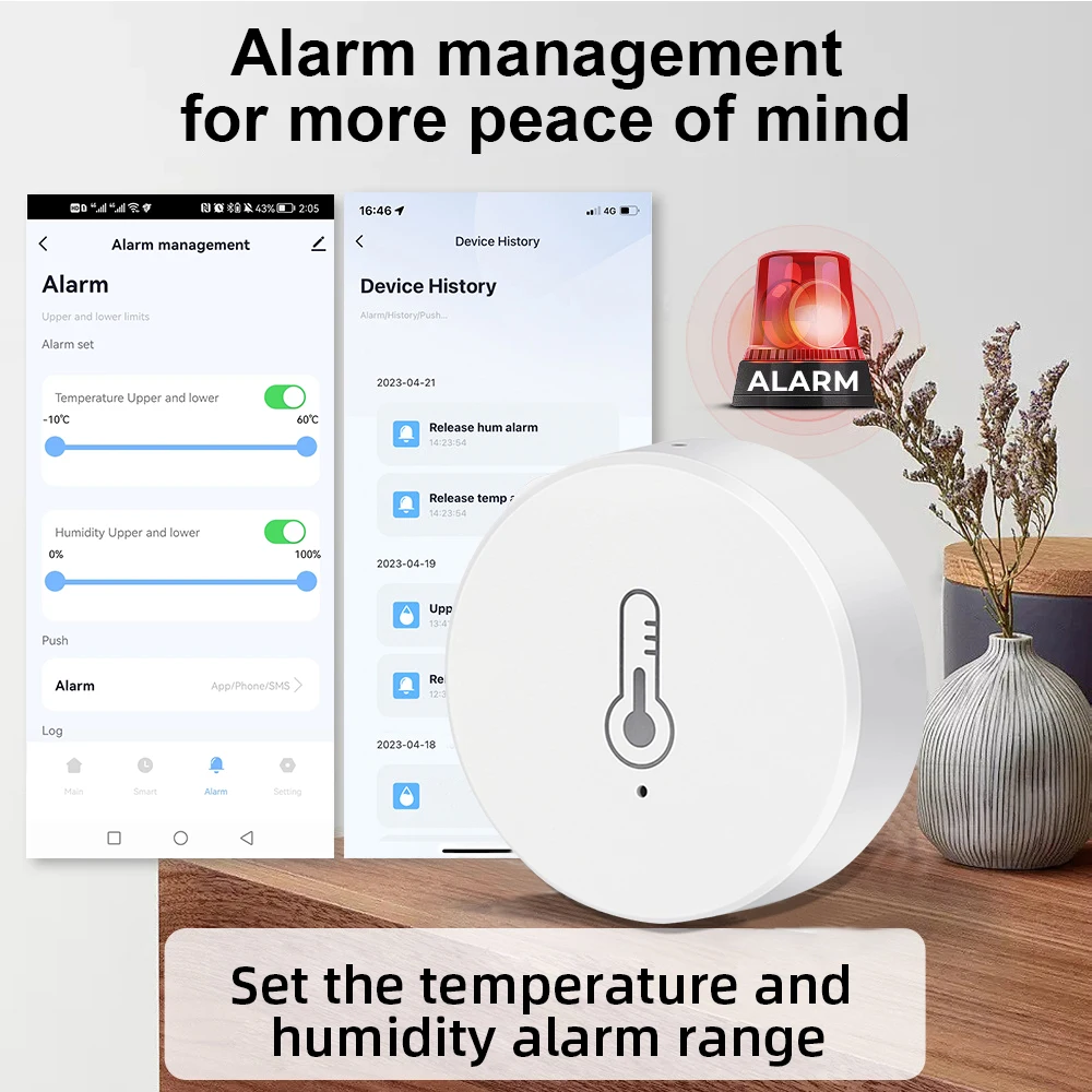 Tuya Zigbee 温度と湿度センサー音声制御インテリジェント家庭用湿度計リアルタイム監視音声 Alexa