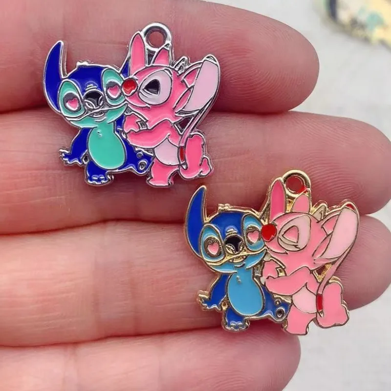 10pcs Disney Stitch Charm for Jewelry Making Enamel Colorful Anime Cartoon Pendant for DIY Jewelry Necklace Earrings Bracelet