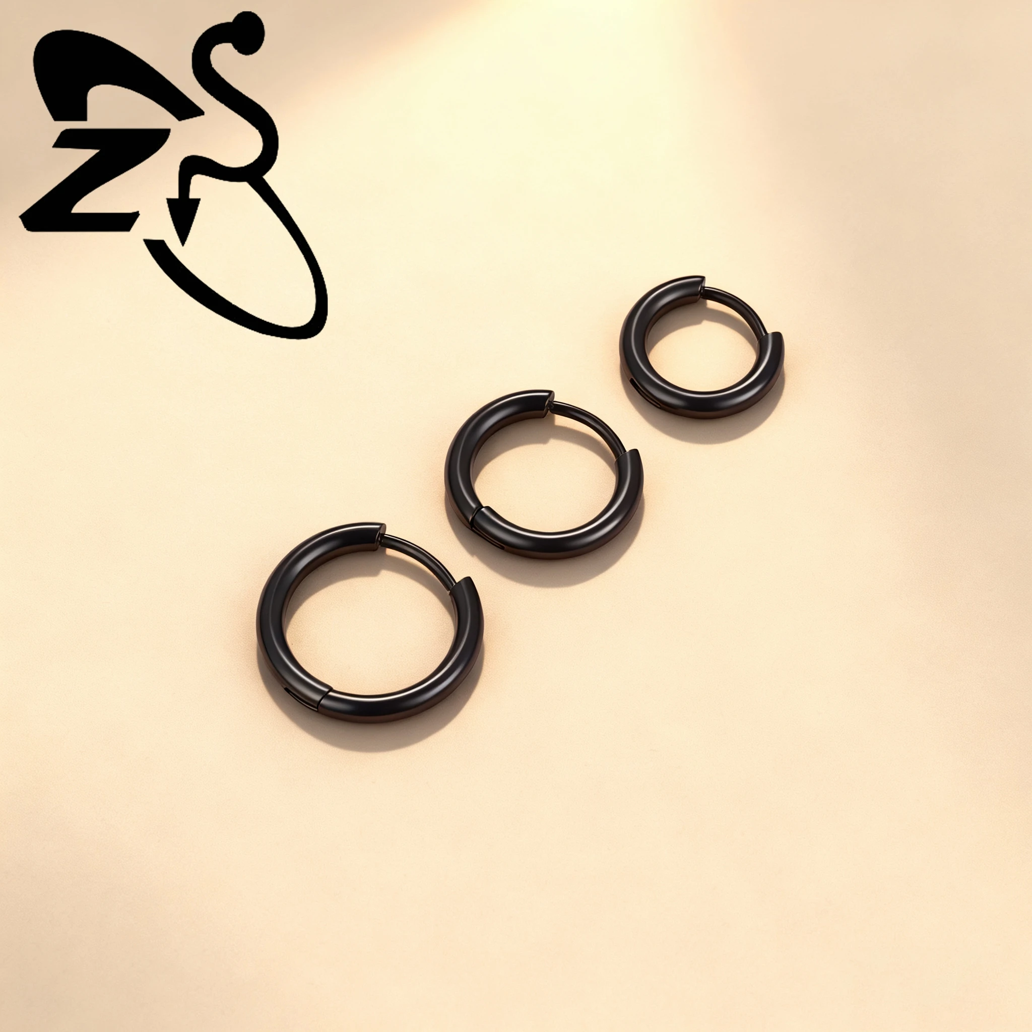 ZS ASTM F136 Titanium 1 PC 18G Hoop Earrings Women Men Zircon Round Earrings D Shape 3 Colors Helix Cartilage Piercings Jewelry