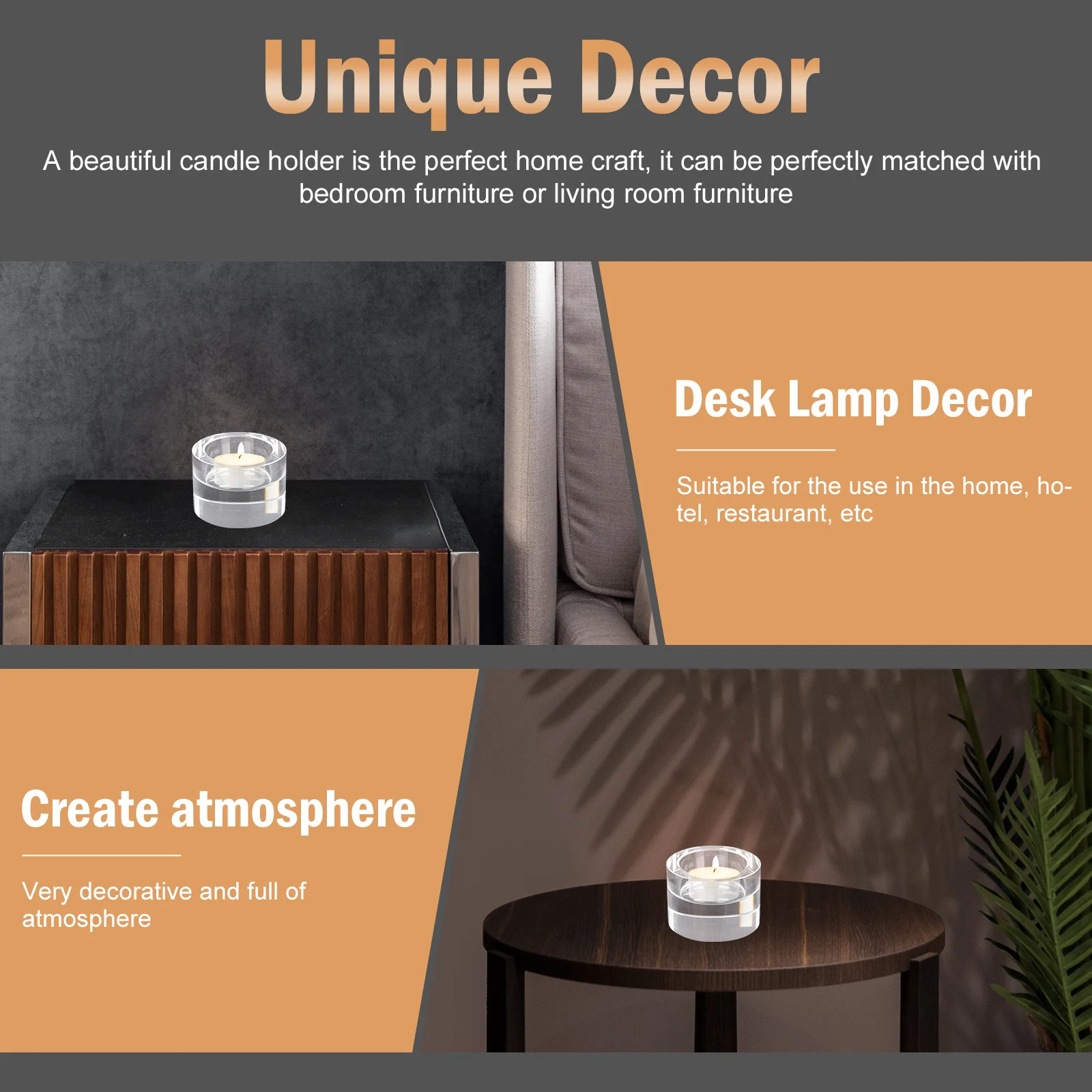 

European Style Clear Crystal Candleholder Cylindrical Glass Candlestick Wedding Table Decoration Party Home Decor Gift