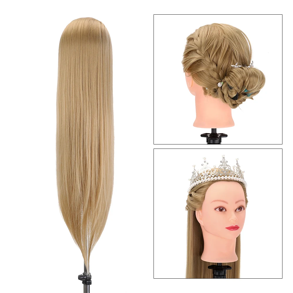 NEVERLAND 30Inch Mannequin Head with Hair 75cm Head Dolls Synthetic Mannequin Hairdressing Styling Training Head Hairstyles