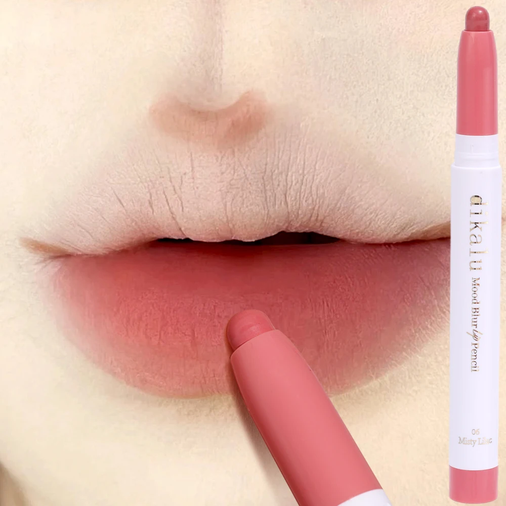 Lápiz Delineador de labios mate, tinte de contorno rojo de 10 colores, fácil de usar, taza antiadherente, lápiz labial duradero, maquillaje Natural encantador