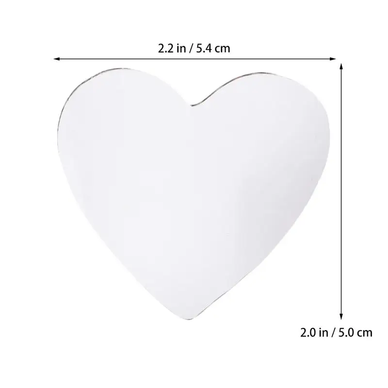 20Pcs Glass Mirror Women Makeup Mirrors Mini Heart Shape Unfinished Mirror Lens for DIY Art Craft DIY Unfinished Mirrors