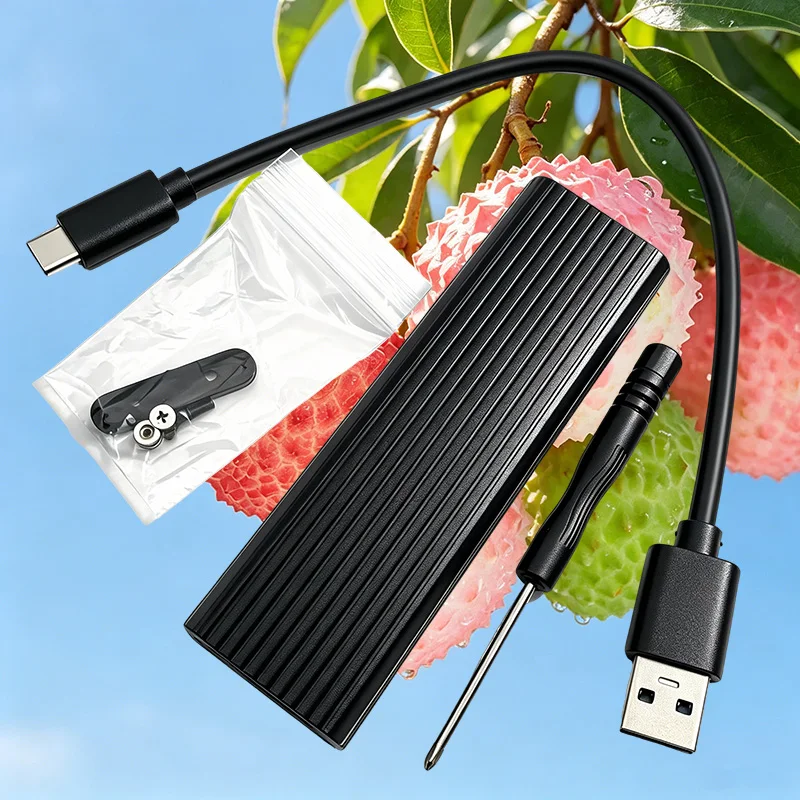 Tragbares M.2 NVMe SSD-Gehäuse USB3.2 GEN2 10Gbps Aluminium Externes Festplattengehäuse Unterstützt M/B+M Key 2230-2280 SSD Adapter-Box – Detail 1