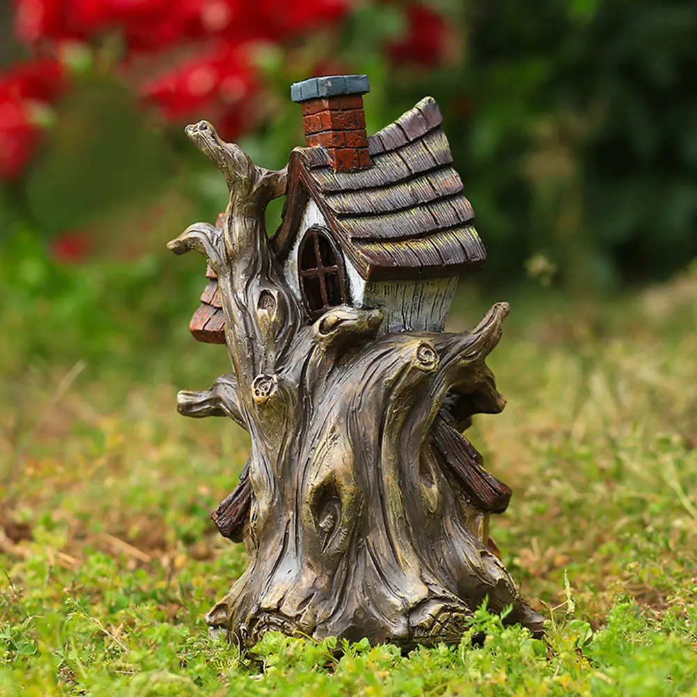 

Мини-дом из смолы, креативный прочный пейзажный орнамент, микро-садовый декор, домашний настольный миниатюрный дом, фигурка, садовый декор