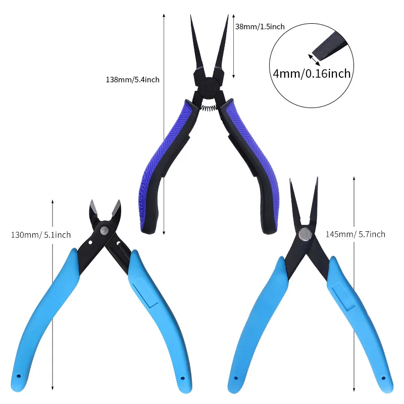 Jewelry Making Pliers Set Needle Nose Pliers Flat Nose Pliers Cutting Pliers for Jewelry Making Beading Repair Supplies