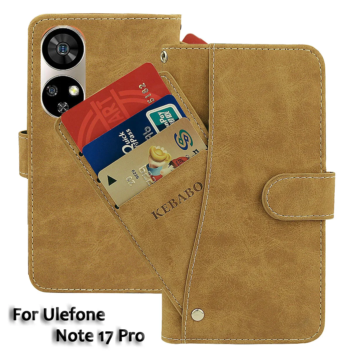 Vintage Leather Wallet Ulefone Note 17 Pro Case 6.78