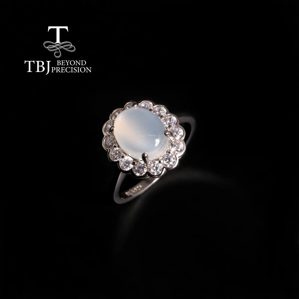 925 Sterling silver light luxury noble natural white moonstone ring elegant and gorgeous women's fine jewelry daily wear