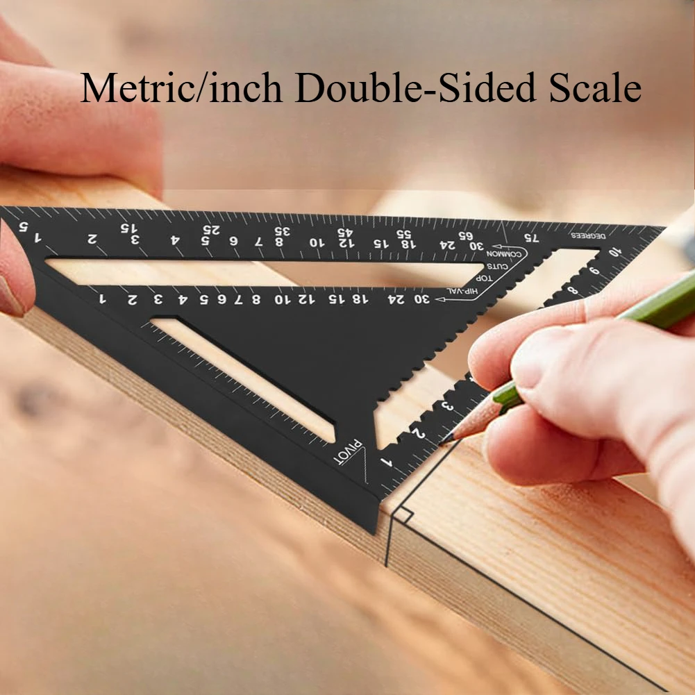 

2in1 Metric and Imperial,7 Inch & 12 Inch Triangle Rule,Square Tool Woodworking Square, wood working,measuring,carpenter tools