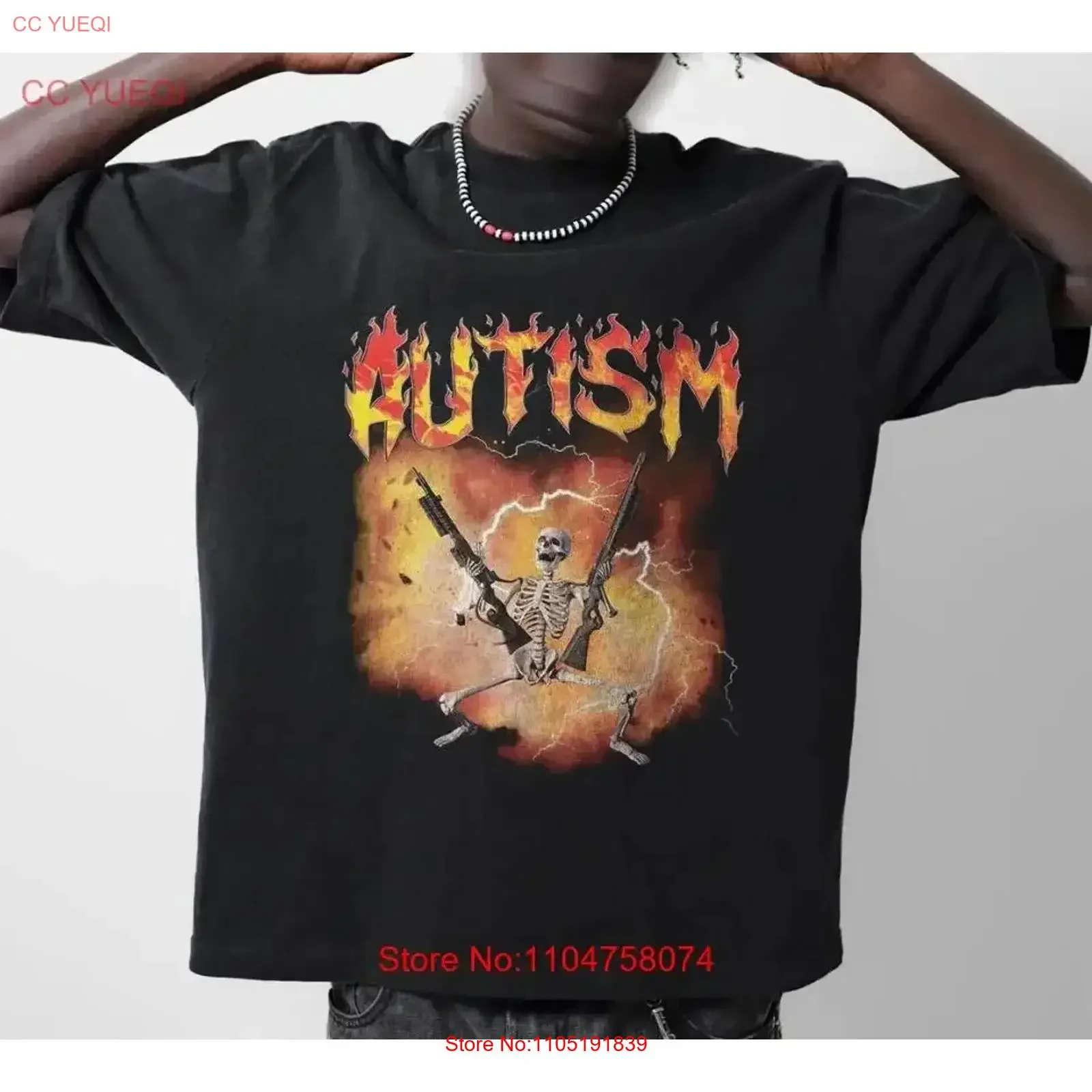 التوحد مضحك الهيكل العظمي تي شيرت التوحد منفعل ميمي حجم S 5XL خمر غسلها أعلى لارتداء اليومي امتدت خمر غسلها #1