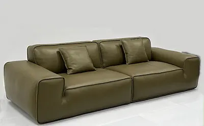 Black leather combination sofa super deep and wide modern luxury design