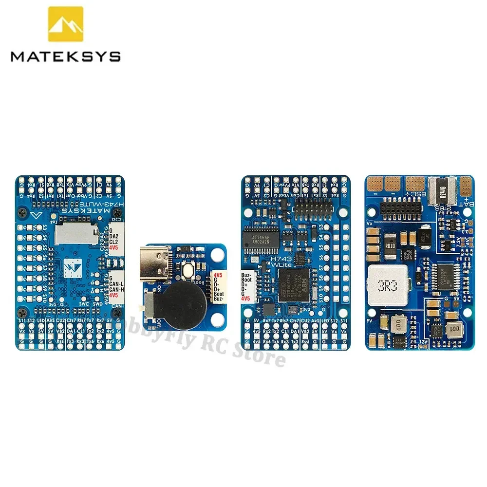Sistema MATEK H743-WLITE Controllore di volo OSD Blackbox integrato 2-6S LiPo 90A per FPV Drone ad ala fissa F765-WSE Aggiornamento parti RC