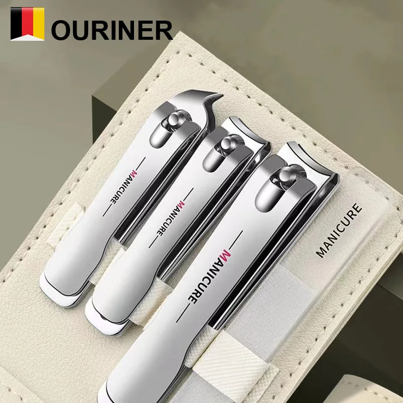 

New Nail Clippers set 4 pcs with Rotating Leather Bag Professional Trimmer Pedicure Care Tools Manicure Set Home Care Gift