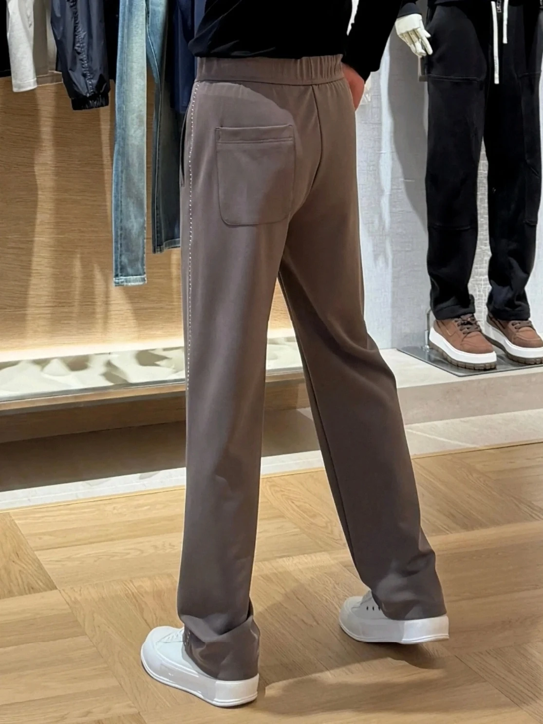 

Высококачественные повседневные брюки для мужчин: новая коллекция весна-осень, модные, стильные, деловые, прямого кроя, с эластичным поясом