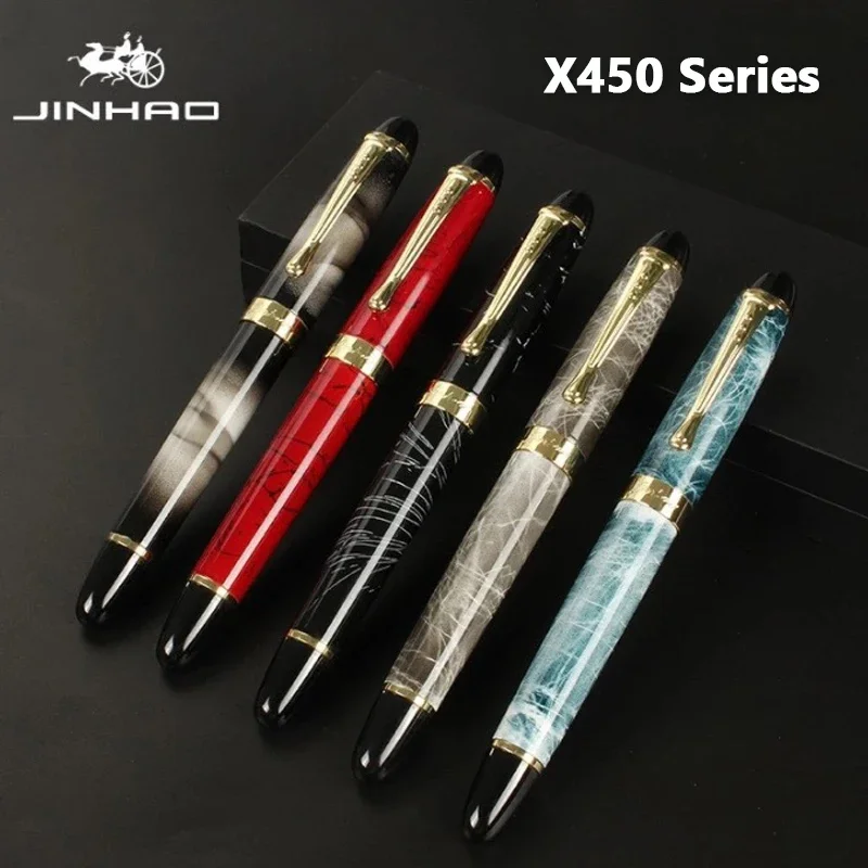 Jinhao X450 Fountain Pen M/Bent Fine Iraurita Nib Luxury Elegant Pens Writing ink Pens Office School Supplies Stationery PK 9019