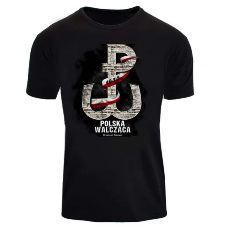 العلم البولندي الشريط القتال بولندا رمز تي شيرت 100% القطن س الرقبة قصيرة الأكمام الصيف عادية قميص رجالي حجم