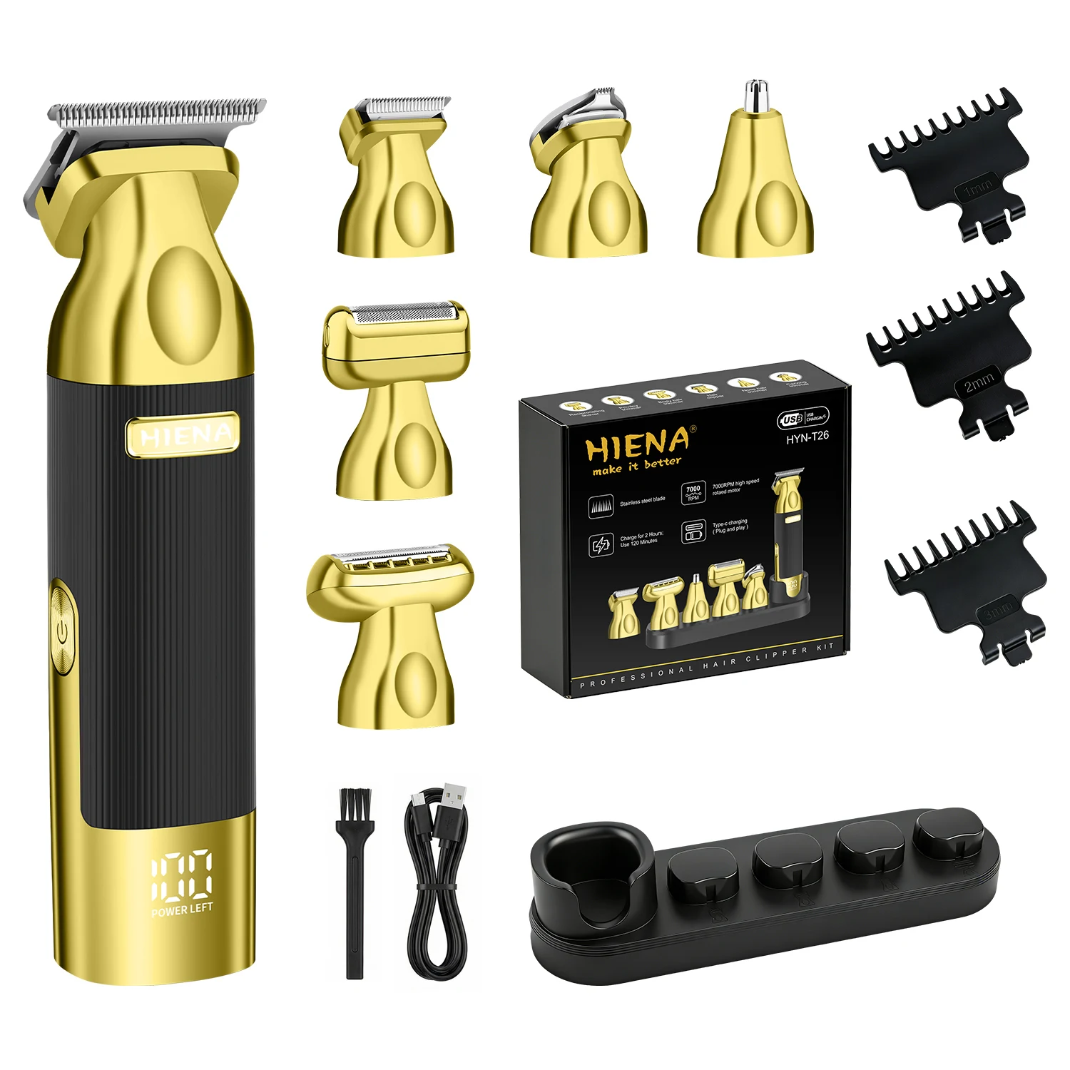 

Hair Cutting Machines Men's Electric Shaver 5 in 1 Hair Trimmer Machine LCD Display Clippers Barber Professional Nose Hair
