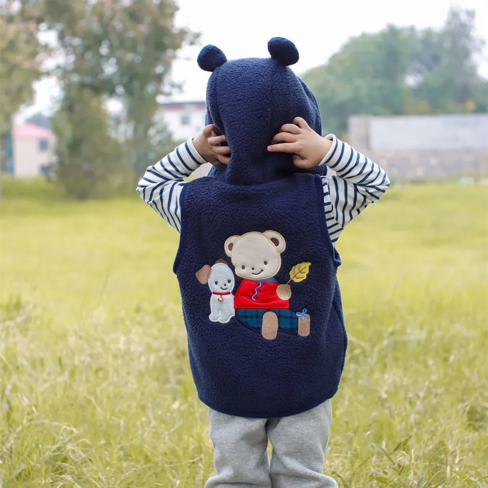 Kindermantel Baby Mädchen Kleidung Jungen Mantel Winter Baumwolle Tops Jungen und Mädchen Cartoon-Muster bestickte Kapuzenweste