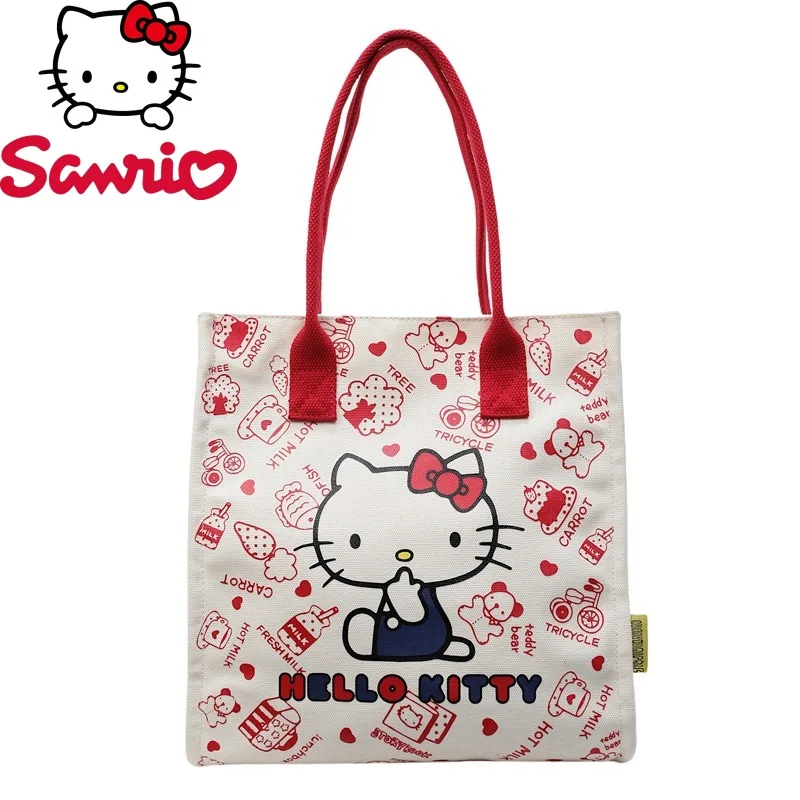 

Hello Kitty Canvas Bag Women's Large Capacity Tote Bag New Versatile Shoulder Handbag Commuter Student Outdoor