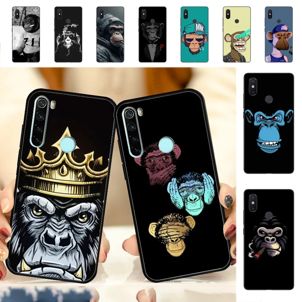 

Monkey funny Smoke Phone Case For Redmi Note 4 X 5 A 6 7 8 T 9 9S 10 11 11S 11Epro Poco M3 pro