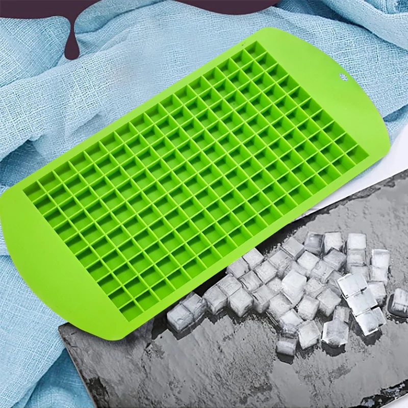 Household 160 grid small ice cube mold 1 cm mini square silicone ice box DIY square ice machine for drinks and cocktails