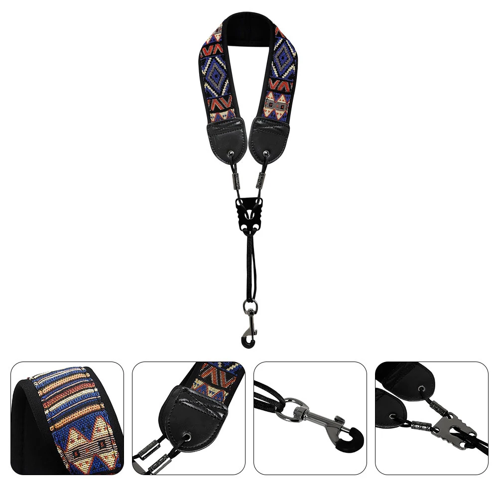 

Saxophone Strap Harness Neck Alto Adjustable Embroidered Padded for Instruments