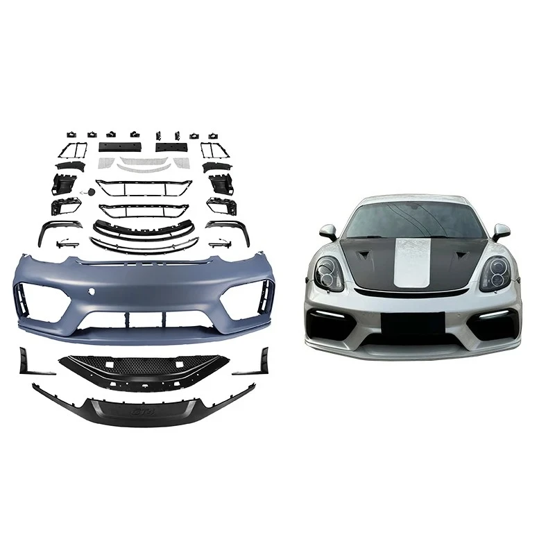 

Модификация автомобиля 2023, передний комплект кузова в сборе, противотуманная фара, новое обновление автомобиля, подходит для 2012-2017 981/982/718 Cayman Boxster