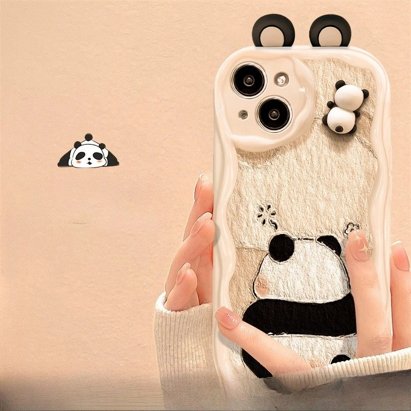 Милый чехол с изображением панды для iPhone 17 Pro Max 15 13 16 17, модный мягкий силиконовый чехол с защитой от падения