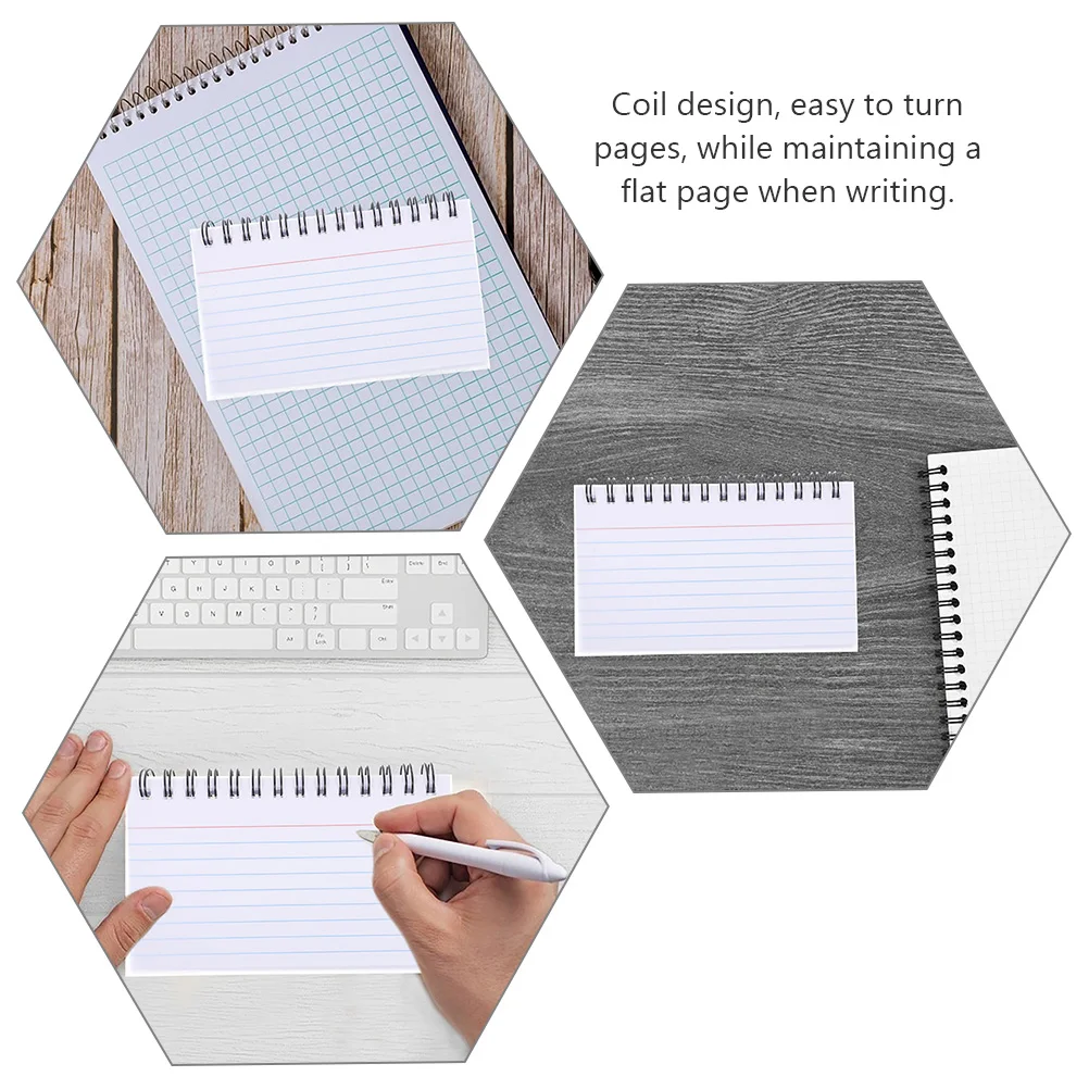 

2 Pcs White Review Cards Small Spiral Notebooks Portable Memo Pads for Students Teachers Speech Study Planning ganization Daily