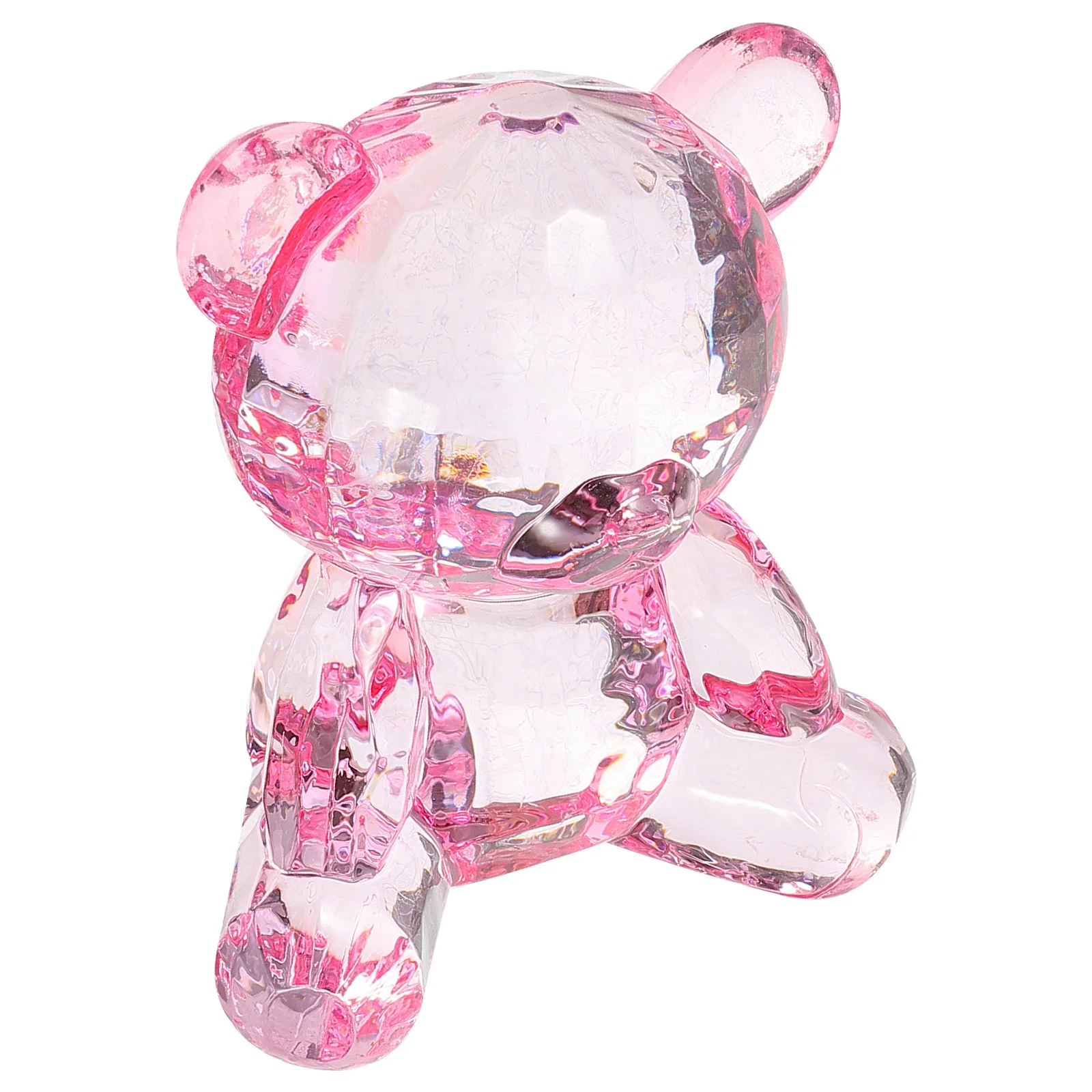 

Small Ornament Acrylic Transparent Bear For Home Decor Desktop Garden Decoration Animal Statue Bear Modeling