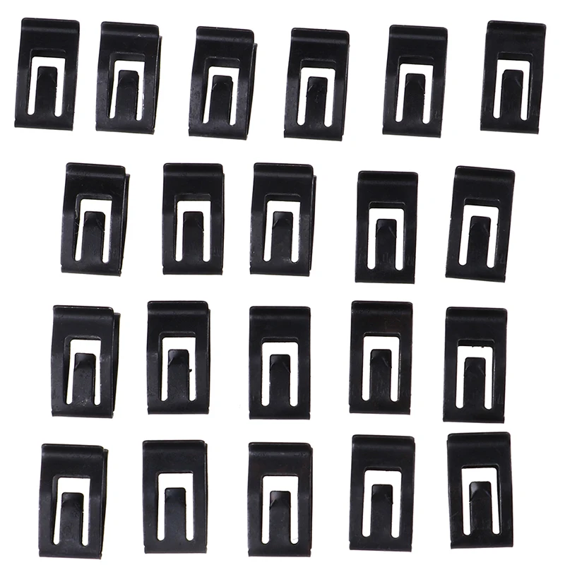 20Pcs Car Front Console Dash Dashboard Metal Retainer Black Rivet Fastener Clips