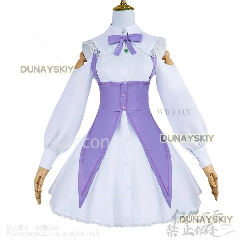 Emilia Cosplay Anime Re:Zero Costume Cute Dress Lolita Wigs Uniform Kawaii Halloween Christmas Party Girls Roleplay Customized