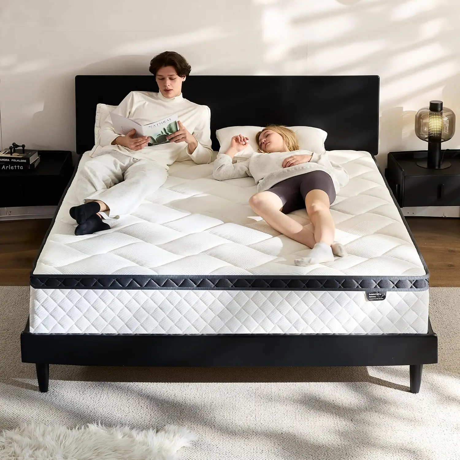 Queen Mattress in a Box, 12 Inch Hybrid Mattress with Individual Pocket Spring & Memory Foam, Motion Isolation, Customized
