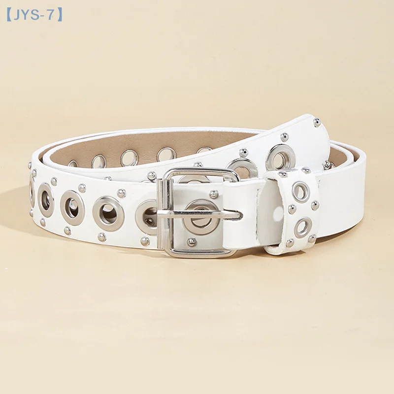 【JYS-7】여성 벨트 패셔너블한 리벳 얇은 벨트 개성 있는 니들 버클 벨트 스트리트 트렌드 펑크 힙합 스타일 벨트