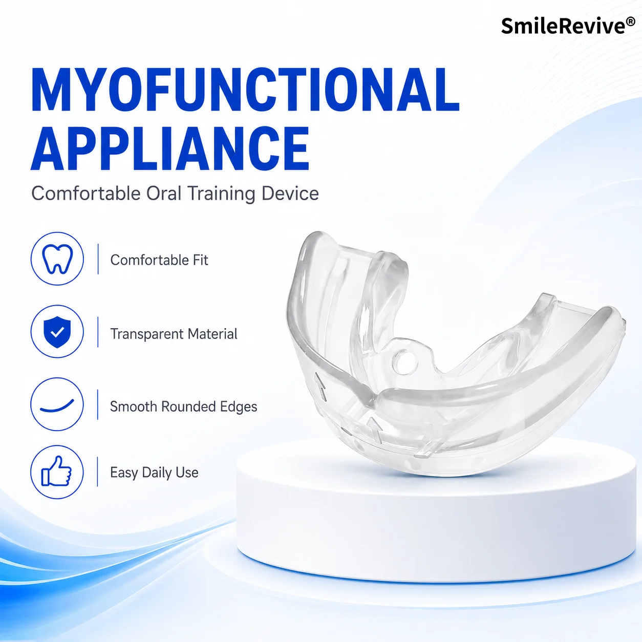 SmileRevive Invisible Silicone Teeth Aligner Myofunctional Orthodontic Trainer Clear Brace Teeth Straightening