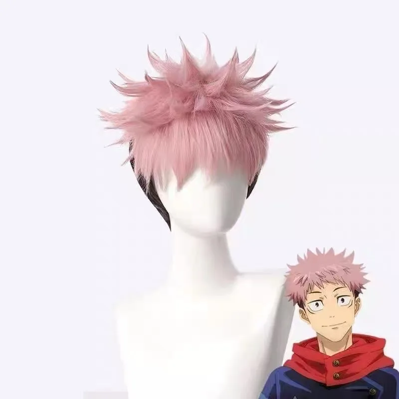 HAIRJOY Synthetische Haarperücke Jujutsu Kaisen Itadori Yuji Cosplay Perücke Ryomen Sukuna Cosplay Perücke Rosennetz – Detail 4