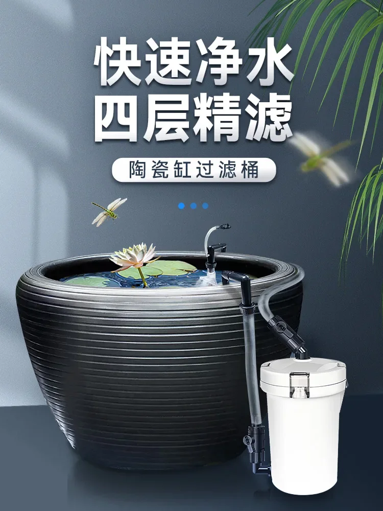 Ceramic fish tank filter External fish pond Ancient method of fish farming Oxygenated water circulation Round