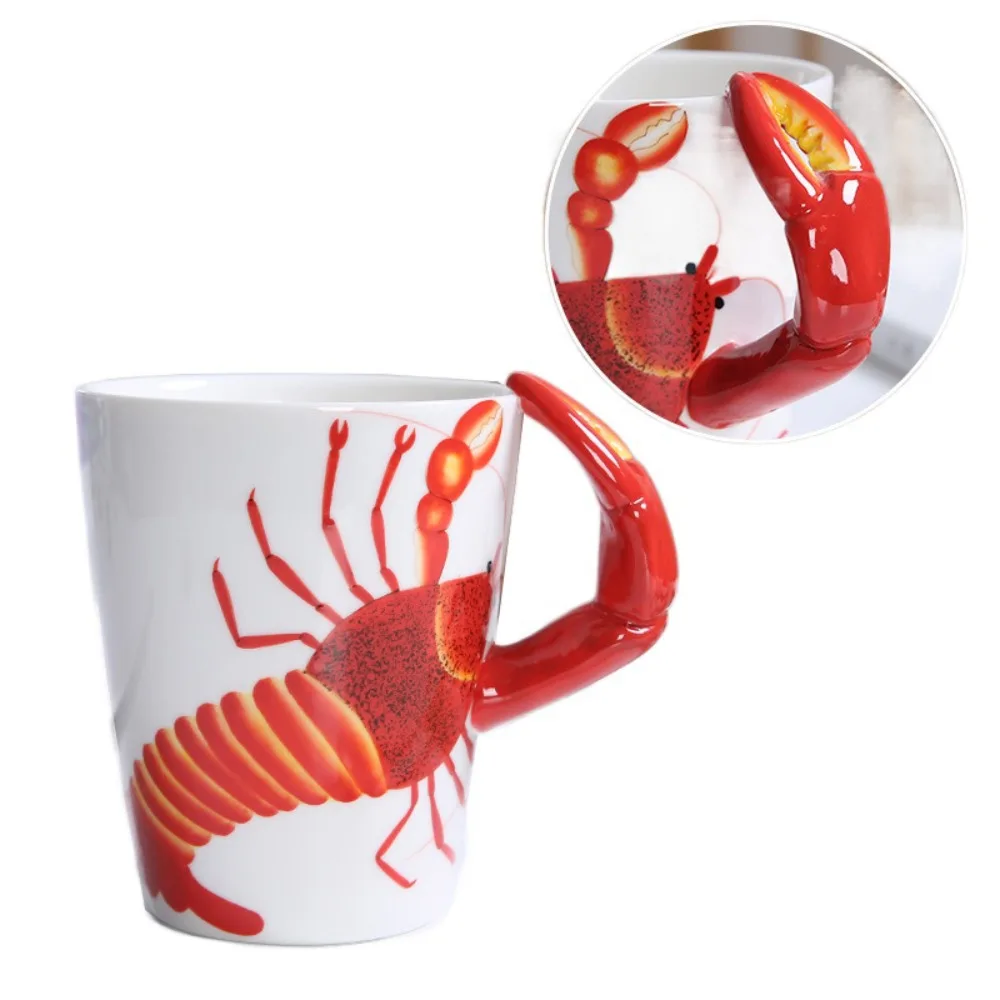 

400ML Capacity 3D Animal Coffee Mug Heat Resistant Comfortable Grip Hand Painted Animals Mug 3D Animal Shape Handle Anti-scald