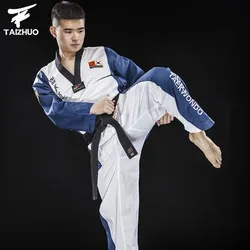 (3 kolory) duże promocyjne Unisex Taekwondo stroje treningowe dorosłych mężczyzn Wemen szkolenia taekwondo mundury